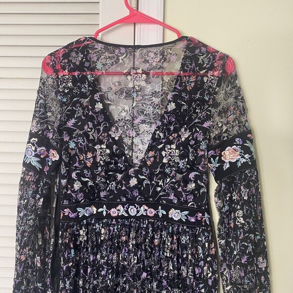 Free People Dress sz ?XS Boho Floral Lace Embroidered Cherry Blossom Min… - Picture 11 of 16
